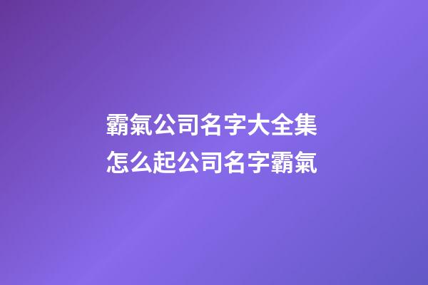 霸氣公司名字大全集 怎么起公司名字霸氣-第1張-公司起名-玄機派